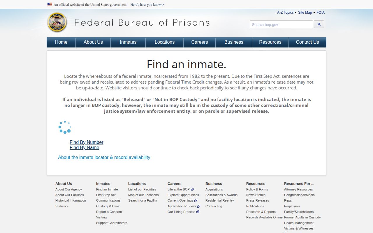 Federal BOP lookup for a Swisher County released inmate