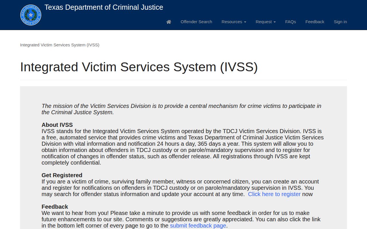 Swisher County TDCJ release notification search
